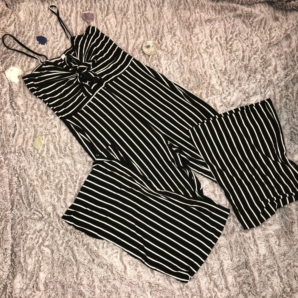 Stripped Pants Romper